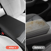 Nappa Leather Center Console Armrest Cover – Stylish Protection for Tesla Model Y Juniper 2025+